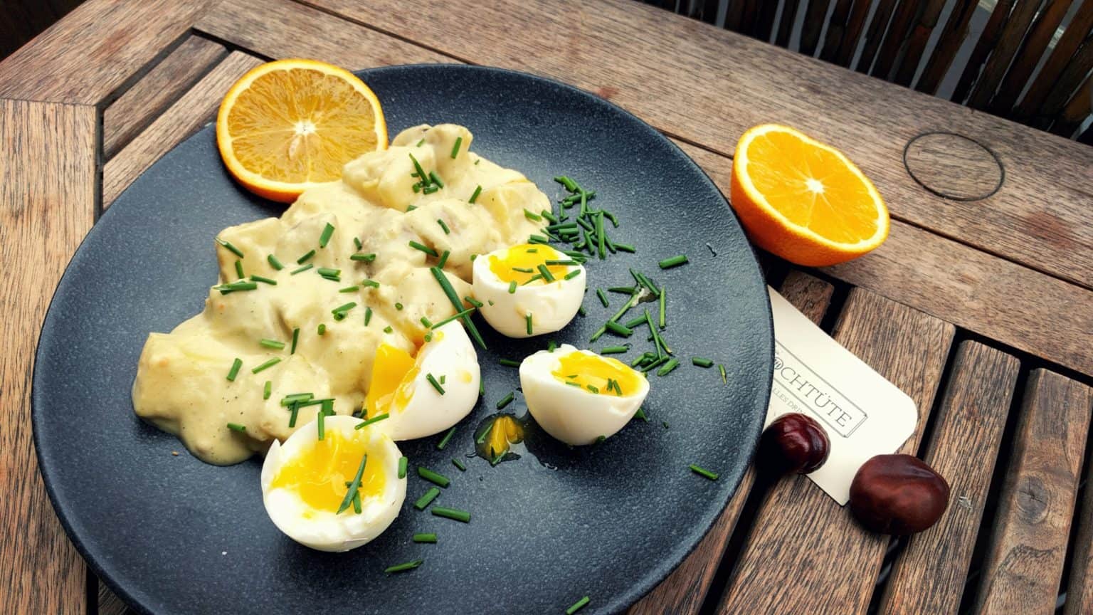 Senfeier mit Kartoffeln und Orange | Chris&amp;#39; Kochtüte - Feierabend voraus.